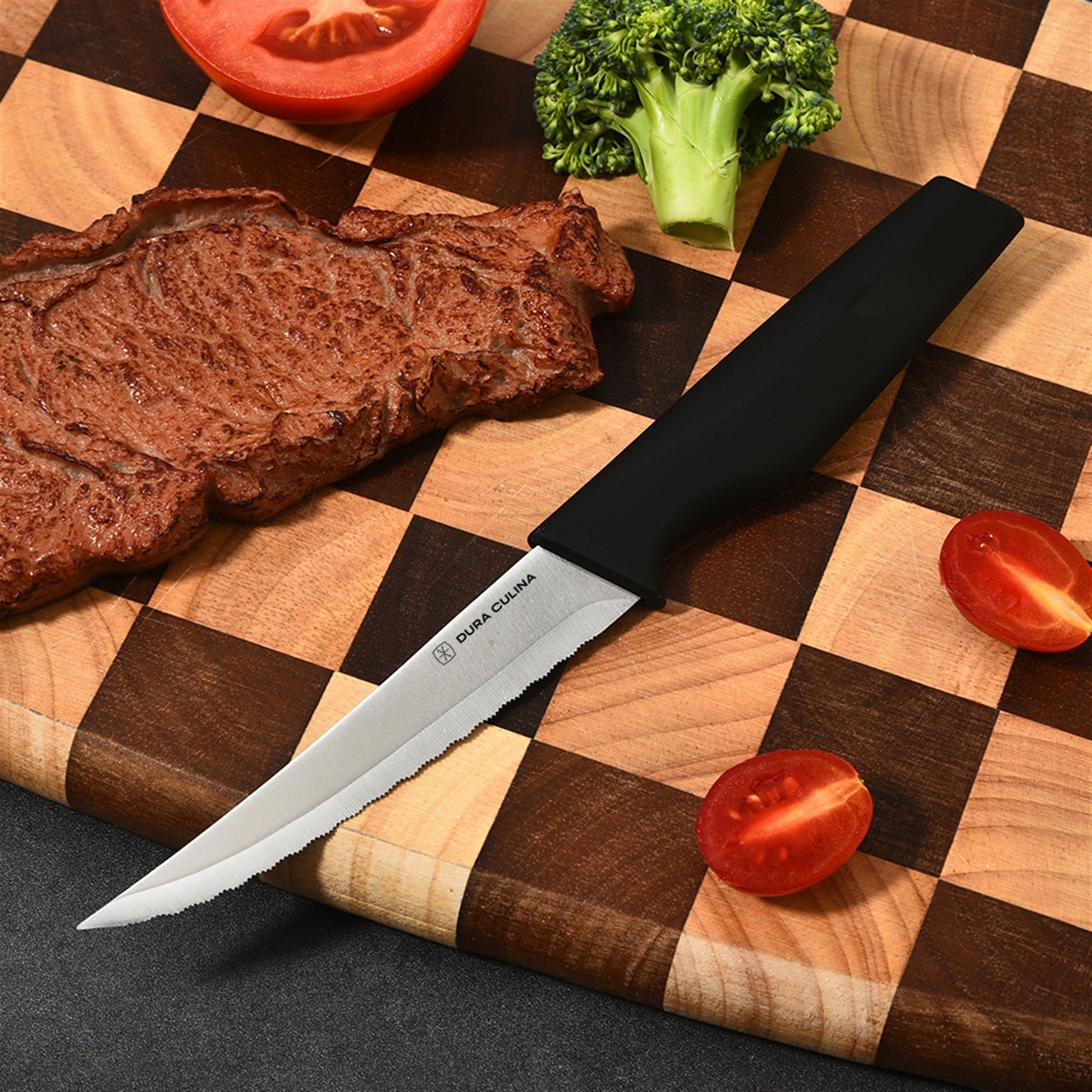 4-Piece Steak Knife Set - High Carbon Stainless Steel Serrated Blades with Ergonomic Handles, 4.5” Premium Kitchen Knives for Dining-2