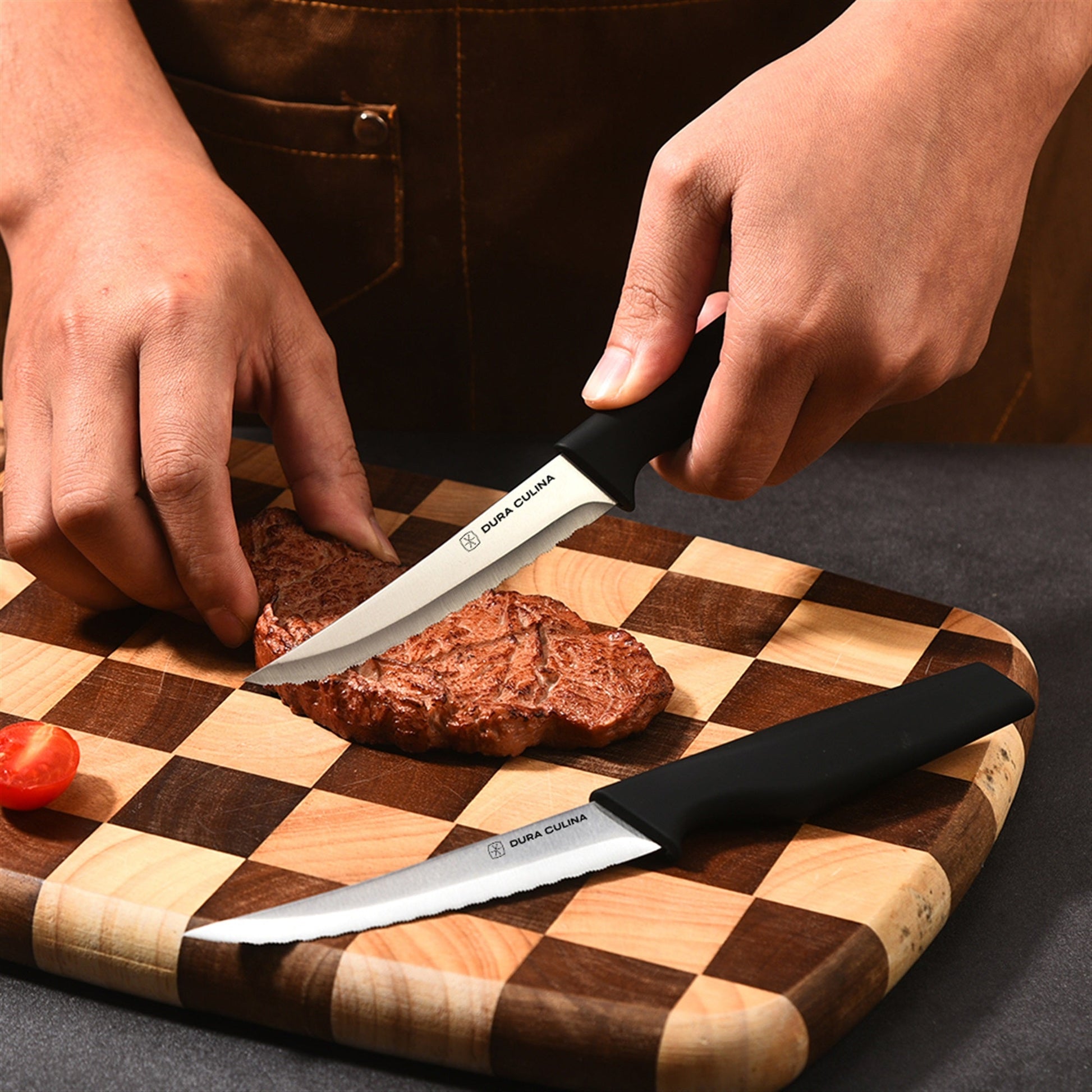 4-Piece Steak Knife Set - High Carbon Stainless Steel Serrated Blades with Ergonomic Handles, 4.5” Premium Kitchen Knives for Dining-3