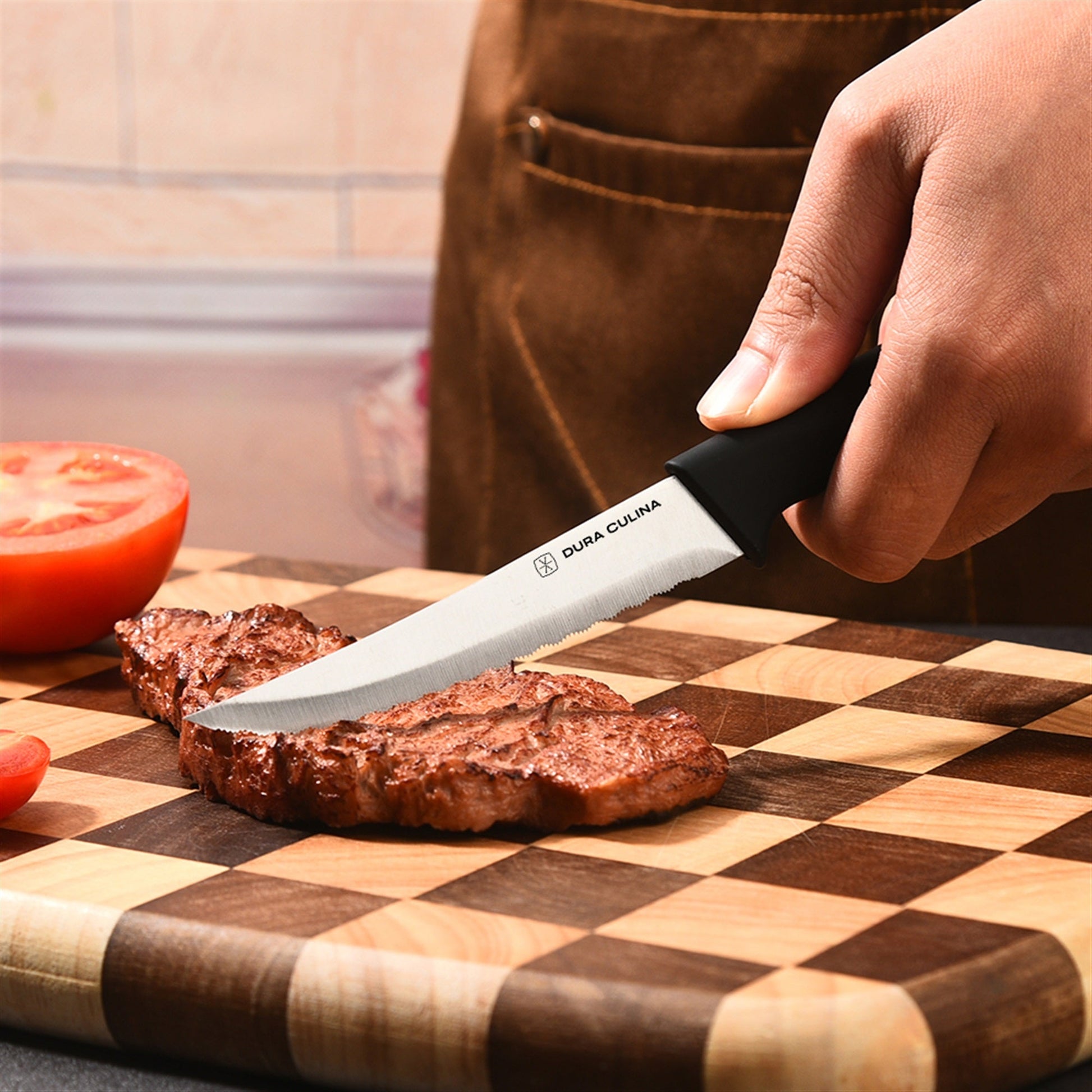 4-Piece Steak Knife Set - High Carbon Stainless Steel Serrated Blades with Ergonomic Handles, 4.5” Premium Kitchen Knives for Dining-4